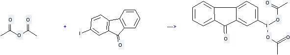 9H-Fluoren-9-one, 2-iodo- can react with Acetic acid anhydride to get 2-(Diacetoxyiodo)fluoren-9-one.